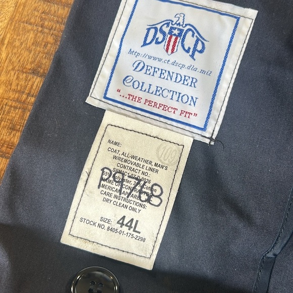 🇺🇸USAF US AIR FORCE BLUE ALL WEATHER TRENCH OVER COAT 44L P9768 with liner - Picture 7 of 11